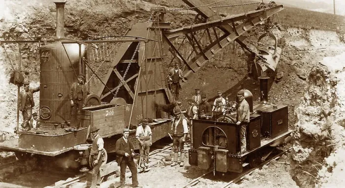 Framed Print : Construction of Clough Bottom Reservoir, Rossendale Framed Print : Construction of Clough Bottom Reservoir, Rossendale
