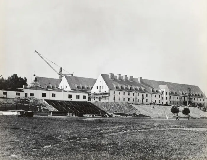 Framed Print : Construction-Crane with Newly Completed Barracks for Air? Framed Print : Construction-Crane with Newly Completed Barracks for Air?