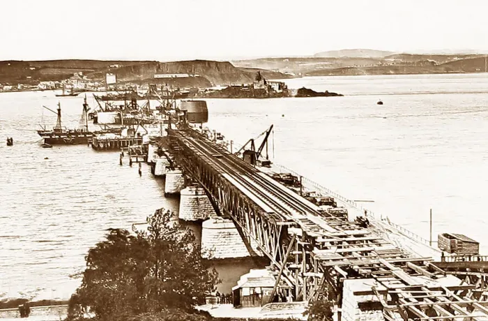 Framed Print : Construction of the Forth Bridge Framed Print : Construction of the Forth Bridge