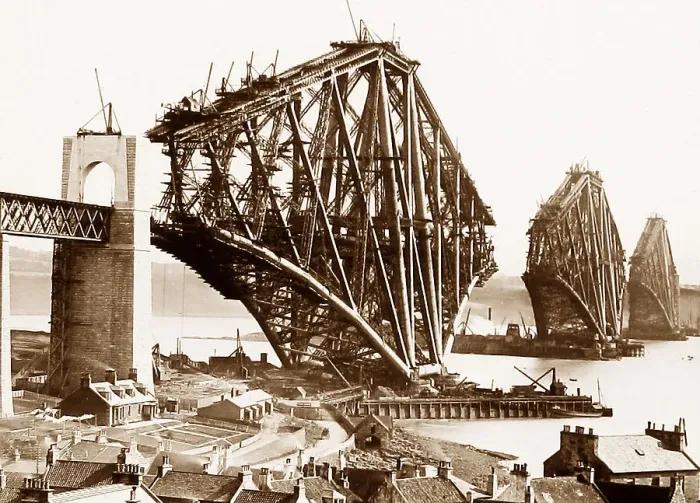 Framed Print : Construction of the Forth Railway Bridge Framed Print : Construction of the Forth Railway Bridge