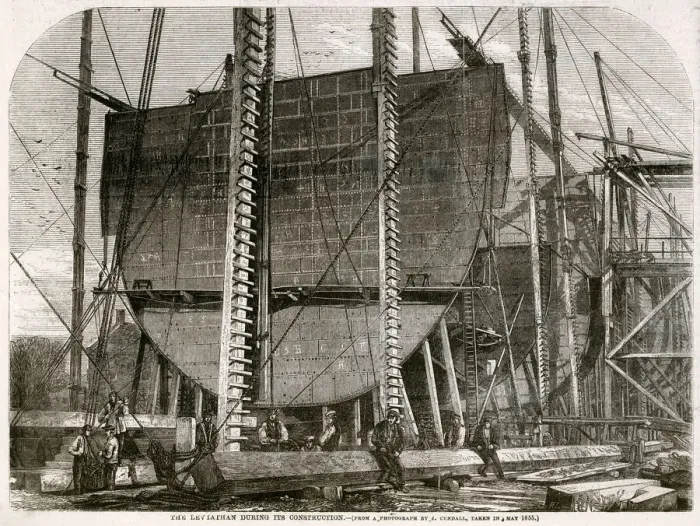 Framed Print : Construction of The Leviathan later Great Eastern 1855 Framed Print : Construction of The Leviathan later Great Eastern 1855