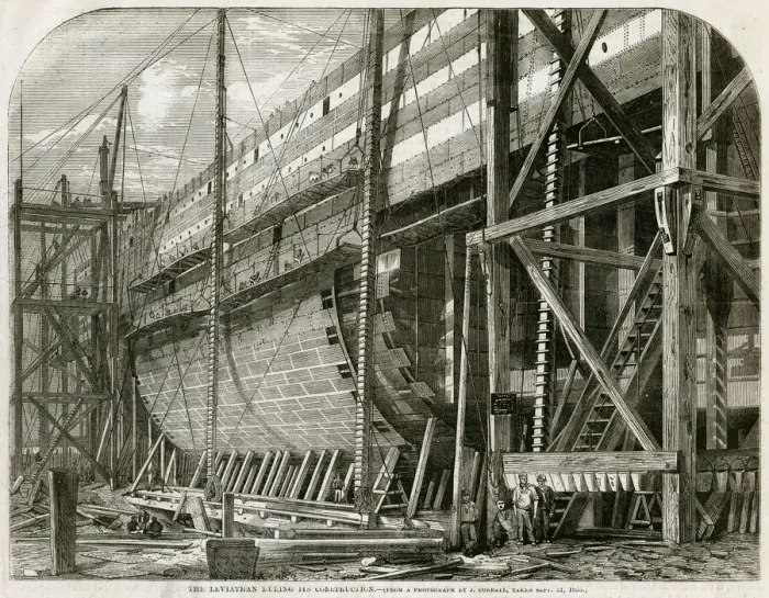 Framed Print : Construction of The Leviathan later Great Eastern 1855 Framed Print : Construction of The Leviathan later Great Eastern 1855