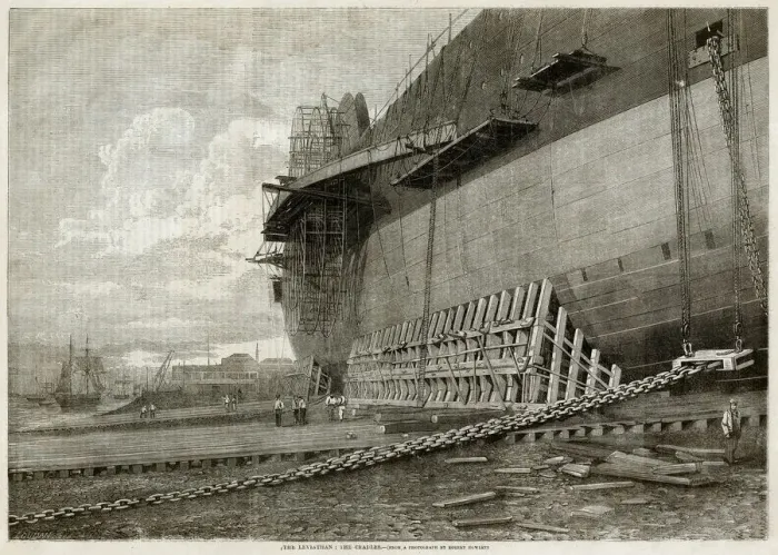 Framed Print : Construction of The Leviathan later Great Eastern 1857 Framed Print : Construction of The Leviathan later Great Eastern 1857