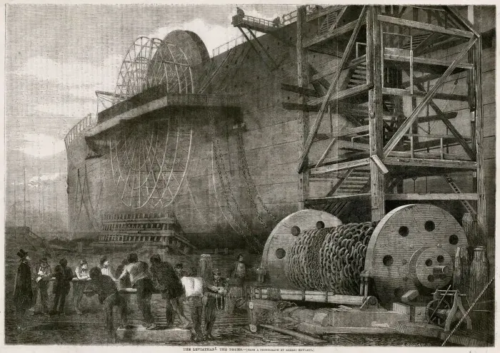 Framed Print : Construction of The Leviathan later Great Eastern 1857 Framed Print : Construction of The Leviathan later Great Eastern 1857