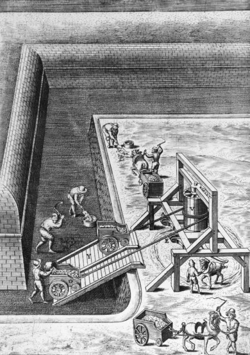 Framed Print : Construction of Moat Framed Print : Construction of Moat