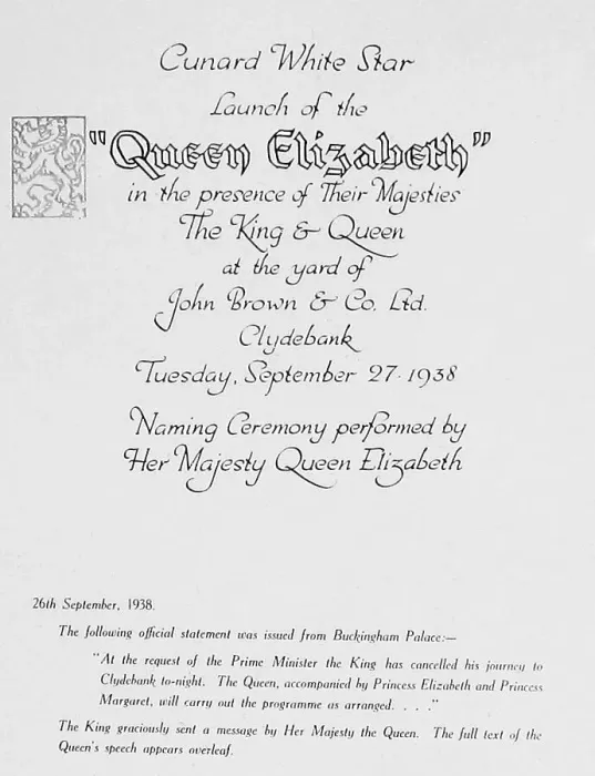 Framed Print : Construction of RMS Queen Elizabeth invitation Framed Print : Construction of RMS Queen Elizabeth invitation