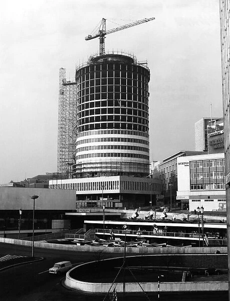 The construction of the Rotunda, an iconic cylindrical tower block in Birmingham
