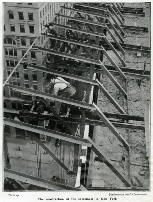 Framed Print : Construction of skyscraper, New York 1905 Framed Print : Construction of skyscraper, New York 1905