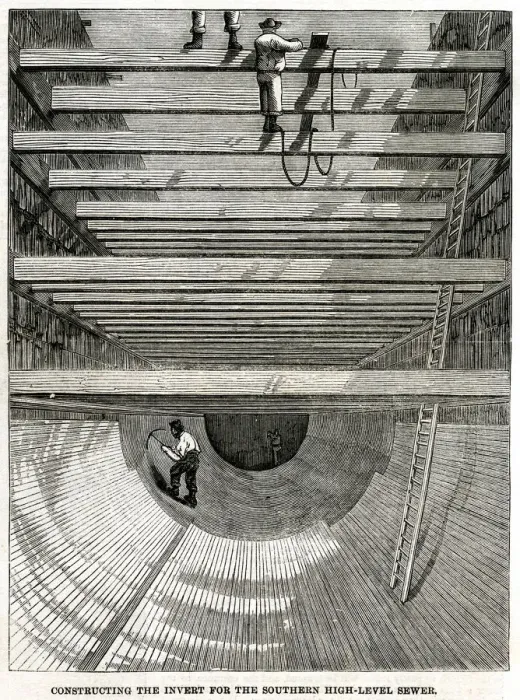 Framed Print : Construction of the Southern High Level Sewer, London 1861 Framed Print : Construction of the Southern High Level Sewer, London 1861