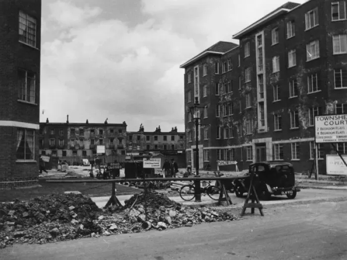 Framed Print : Construction of Townshend Court Framed Print : Construction of Townshend Court