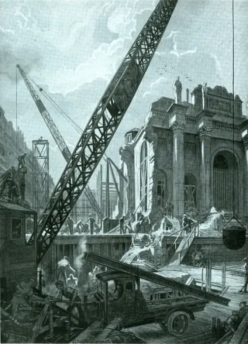 Framed Print : Construction work at the Bank of England Framed Print : Construction work at the Bank of England