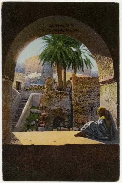 Framed Print : Contemplation - Young child sits beneath an arch - Tunisia Framed Print : Contemplation - Young child sits beneath an arch - Tunisia