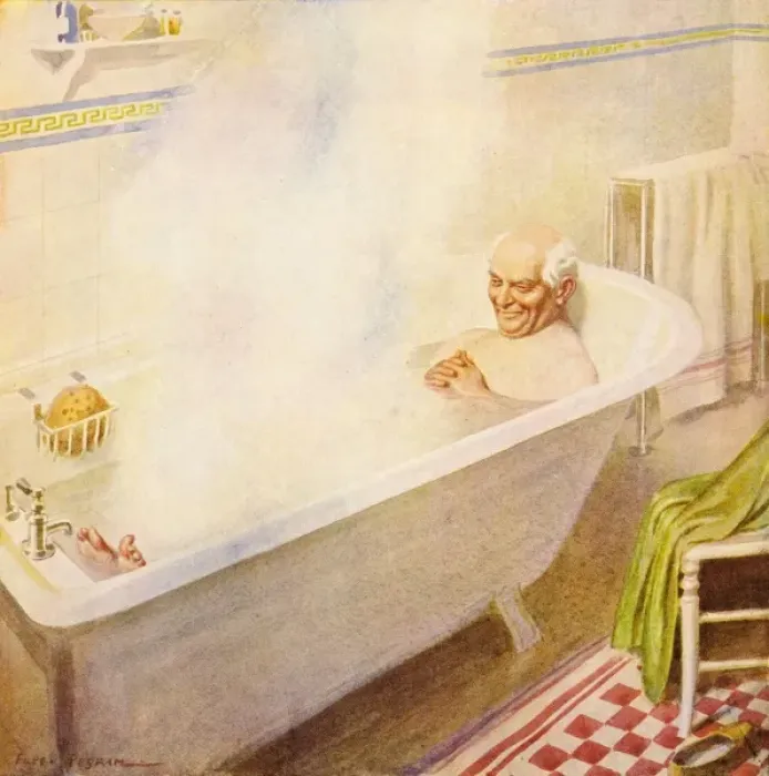 Framed Print : Contented Bather 1929 Framed Print : Contented Bather 1929