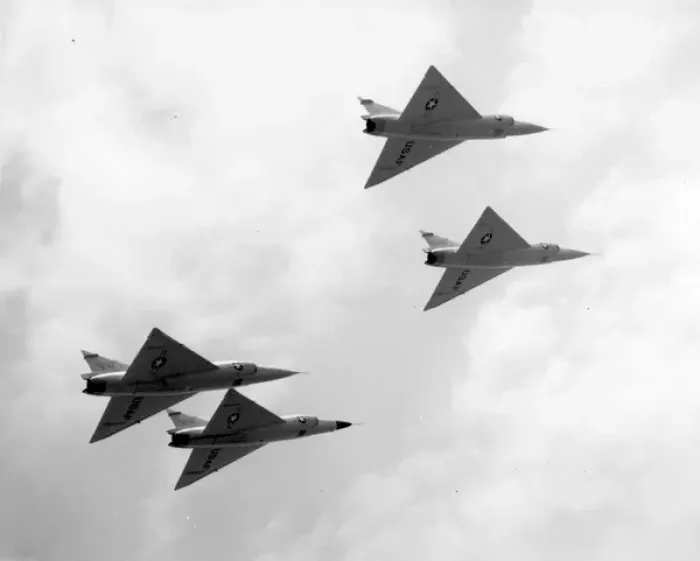 Framed Print : Four Convair F-102A Delta Daggers