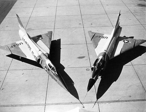 Convair F-106A Delta Dart 56-453 left and F-102A Delta Dagge