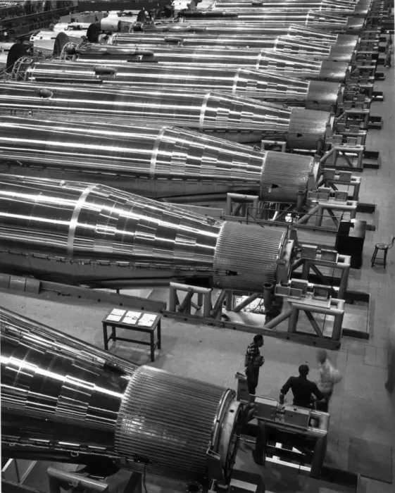 Framed Print : The Convair production line for Atlas ICBMs Framed Print : The Convair production line for Atlas ICBMs