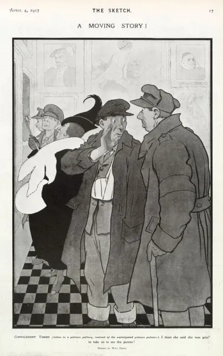Framed Print : Convalescent Tommy (taken to a picture gallery, instead of the anticipated picture palace Framed Print : Convalescent Tommy (taken to a picture gallery, instead of the anticipated picture palace