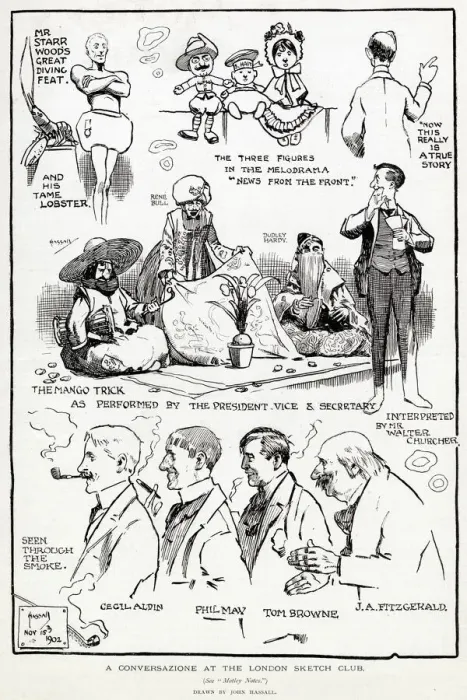 Framed Print : A Conversazione at the London Sketch Club, John Hassall Framed Print : A Conversazione at the London Sketch Club, John Hassall