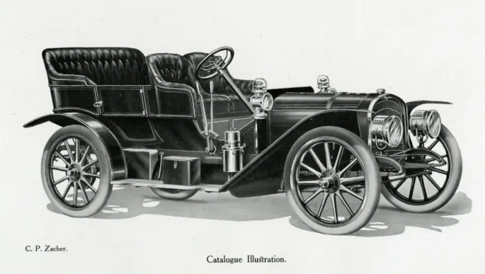 Framed Print : Convertible car 1908