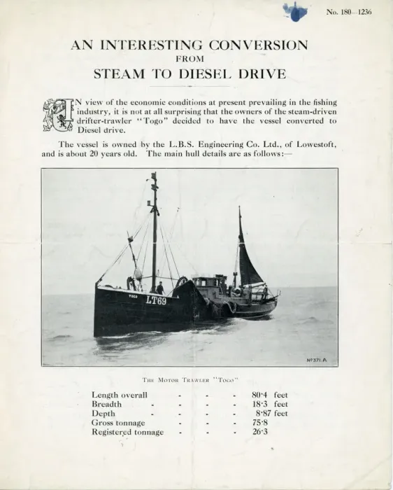 Framed Print : Converting from marine steam to diesel drive Framed Print : Converting from marine steam to diesel drive