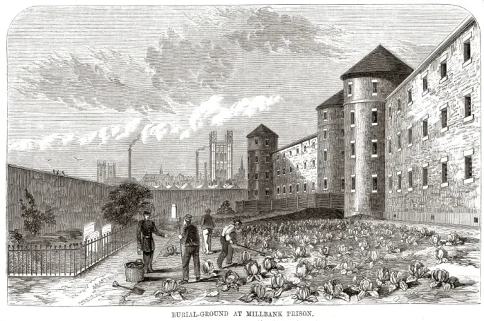 Framed Print : Convicts burial ground, Millbank Prison Framed Print : Convicts burial ground, Millbank Prison