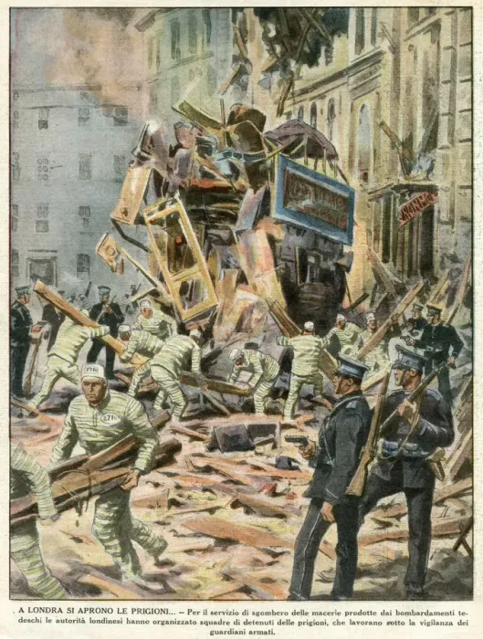 Framed Print : CONVICTS CLEAR RUBBLE Framed Print : CONVICTS CLEAR RUBBLE
