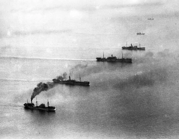 Convoy of British ships, WW1