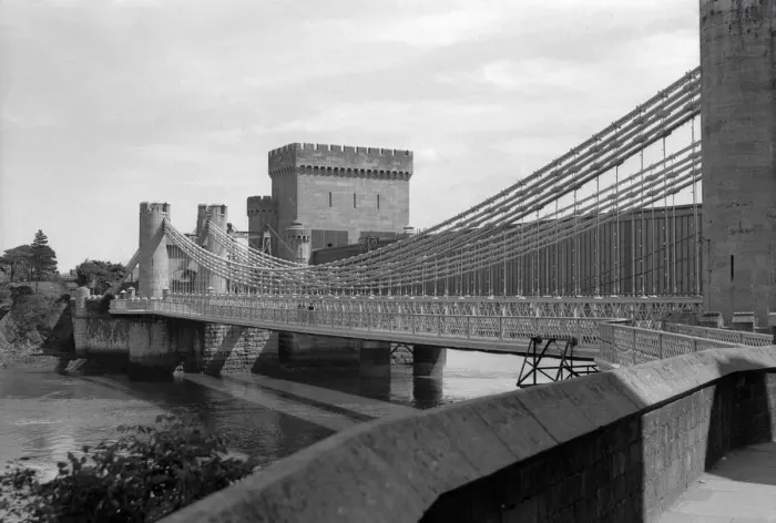 Framed Print : The Conwy Suspension Bridge, North Wales Framed Print : The Conwy Suspension Bridge, North Wales