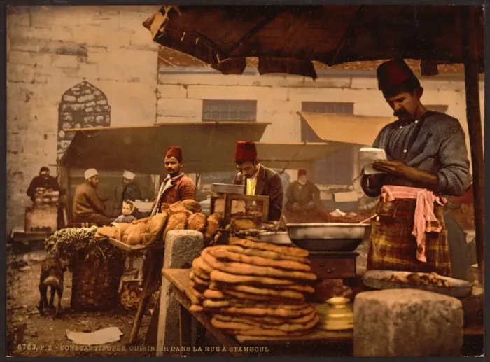Framed Print : Cook in the rue de Stamboul, Constantinople, Turkey Framed Print : Cook in the rue de Stamboul, Constantinople, Turkey