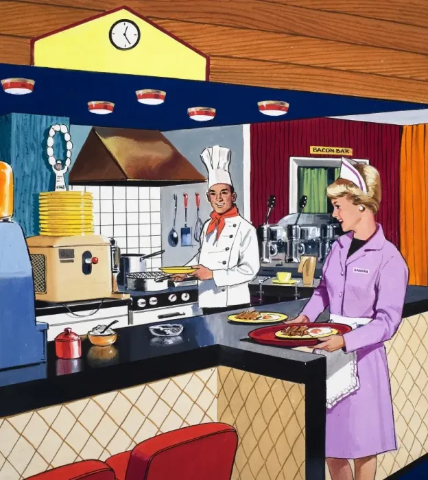Framed Print : Cook and Waitress Framed Print : Cook and Waitress