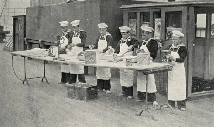 Framed Print : Cookery class, Training Ship Wellesley, North Shields Framed Print : Cookery class, Training Ship Wellesley, North Shields