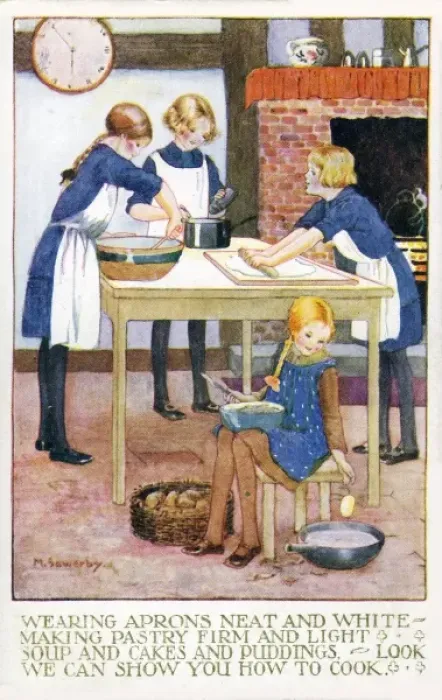 Framed Print : Cookery by Millicent Sowerby Framed Print : Cookery by Millicent Sowerby