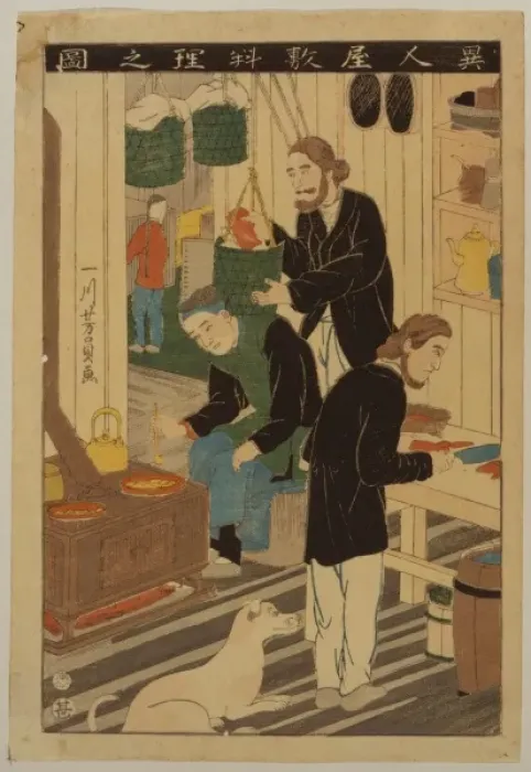 Framed Print : Cooking in foreign settlement house Framed Print : Cooking in foreign settlement house