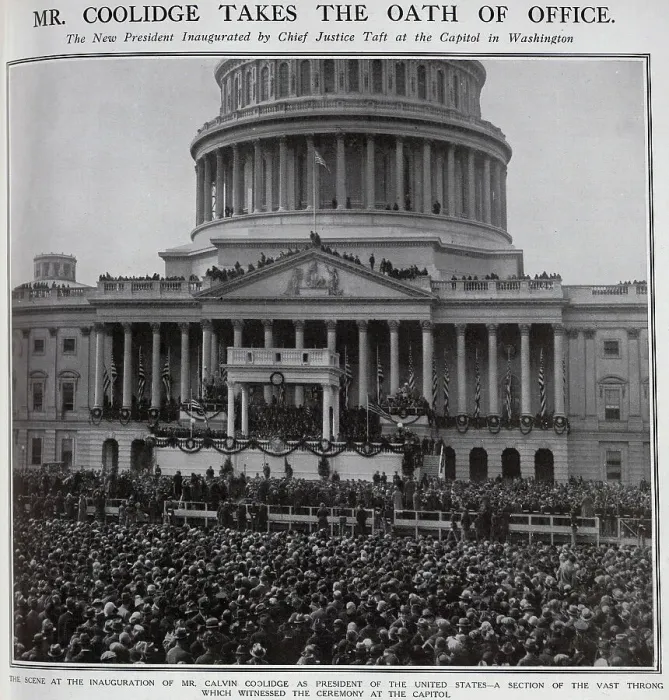 Framed Print : Coolidge Oath of Office Framed Print : Coolidge Oath of Office