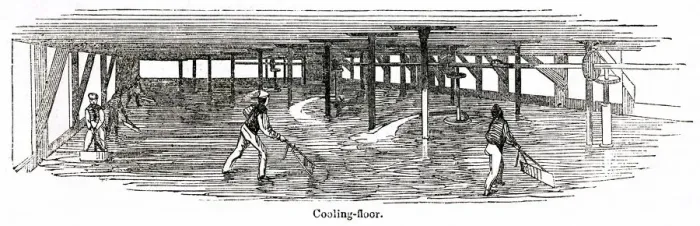 Framed Print : Cooling floor at a distillery, south-west London Framed Print : Cooling floor at a distillery, south-west London