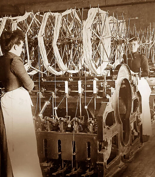 Cop winding machine, linen production, Victorian period
