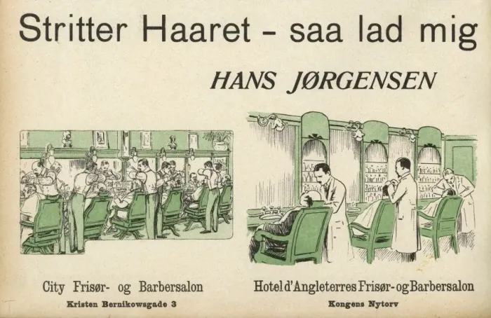 Framed Print : Copenhagen Barbers 1913 Framed Print : Copenhagen Barbers 1913