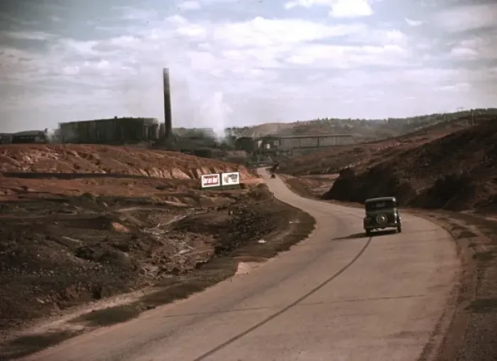 Framed Print : Copper mining and sulfuric acid plant, Copperhill, Tenn