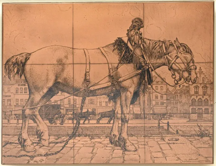 Framed Print : Copper plate, The horse of Ostend, by Robert Austin Framed Print : Copper plate, The horse of Ostend, by Robert Austin