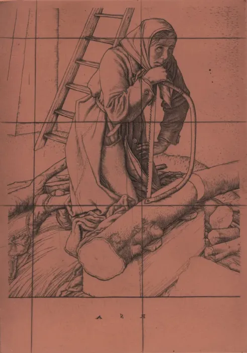 Framed Print : Copper plate, Widow of a hero, by Robert Austin