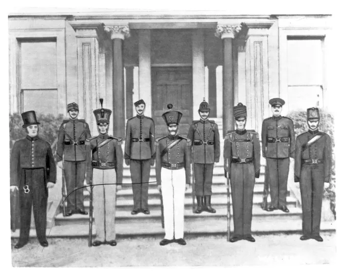 Framed Print : A copy of a drawing of Uniforms of the constabulary of Irela Framed Print : A copy of a drawing of Uniforms of the constabulary of Irela