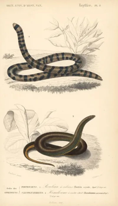 Framed Print : Coral cylinder snake and common slug eater Framed Print : Coral cylinder snake and common slug eater