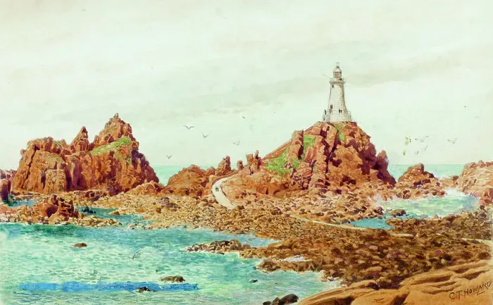 Framed Print : Corbiere Rocks and Lighthouse, Jersey, Channel Islands Framed Print : Corbiere Rocks and Lighthouse, Jersey, Channel Islands