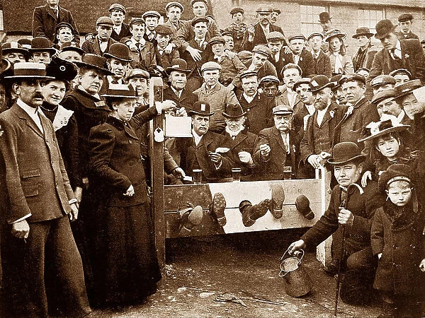 Corby Pole Fair Village Stocks early 1900s