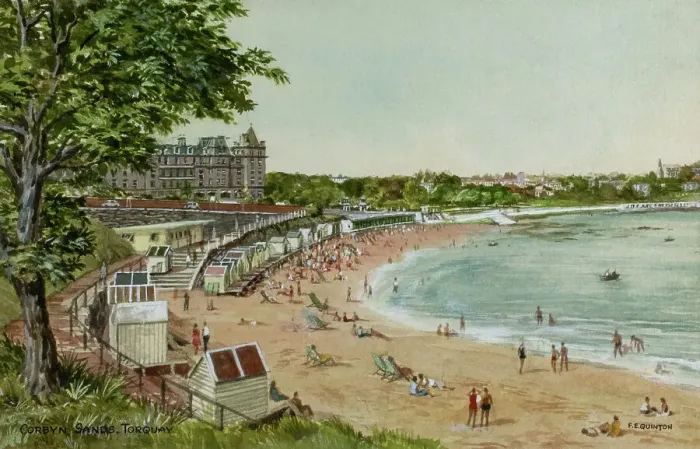 Framed Print : Corbyn Sands, Torquay, Devon