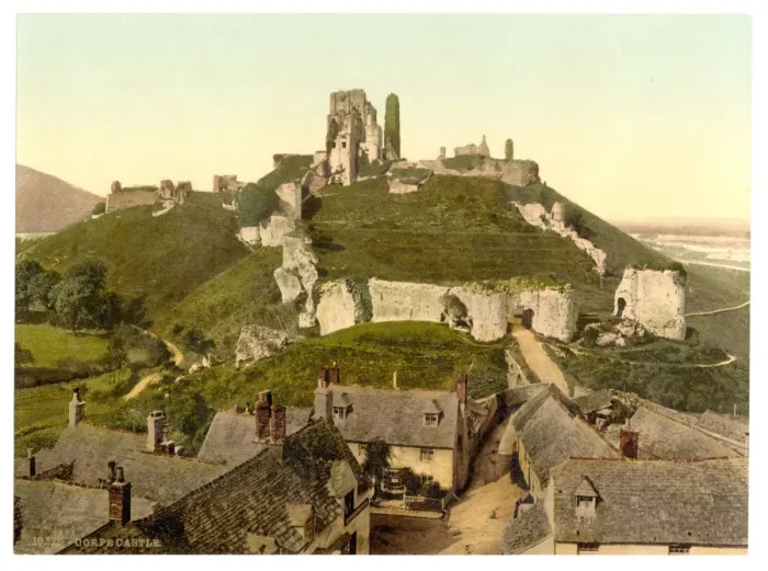 Framed Print : Corfe Castle, Corfe, England Framed Print : Corfe Castle, Corfe, England