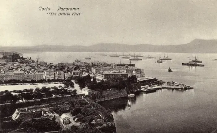 Framed Print : Corfu - Greece - The British Fleet in the harbour Framed Print : Corfu - Greece - The British Fleet in the harbour