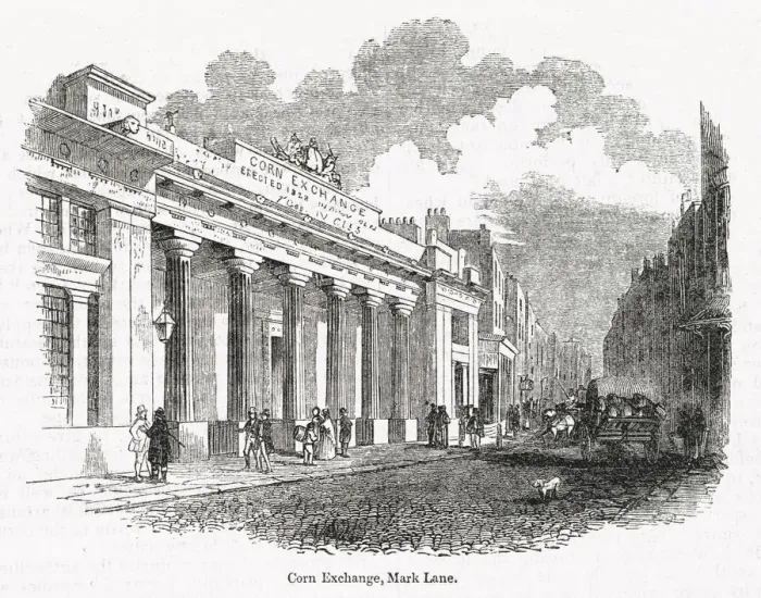 Framed Print : Corn Exchange building in Mark Lane 1845 Framed Print : Corn Exchange building in Mark Lane 1845