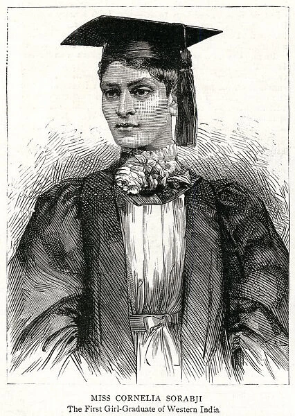 Cornelia Sorabji in her graduation hat, after becoming the first female to graduate