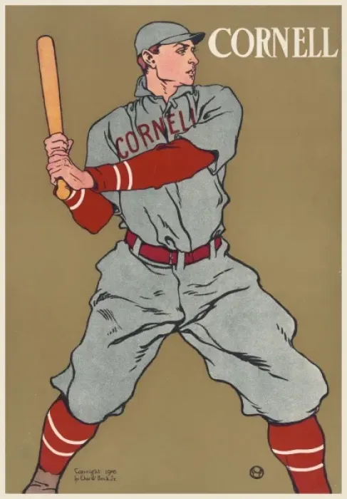 Framed Print : Cornell. Print shows a baseball player, from Cornell University, holding bat. Date c1908 Framed Print : Cornell. Print shows a baseball player, from Cornell University, holding bat. Date c1908